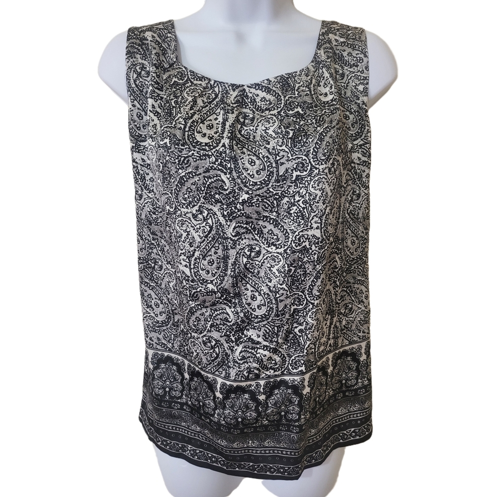Black and White Paisley Dana Buchman Top